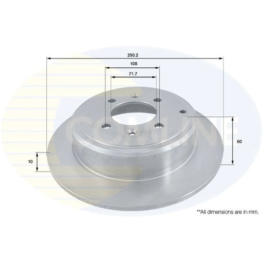 Comline 2 x Solid Brake Discs fits Peugeot 406 1995-2004 1.6 1.8 1.9 2.0 2.1 2.2