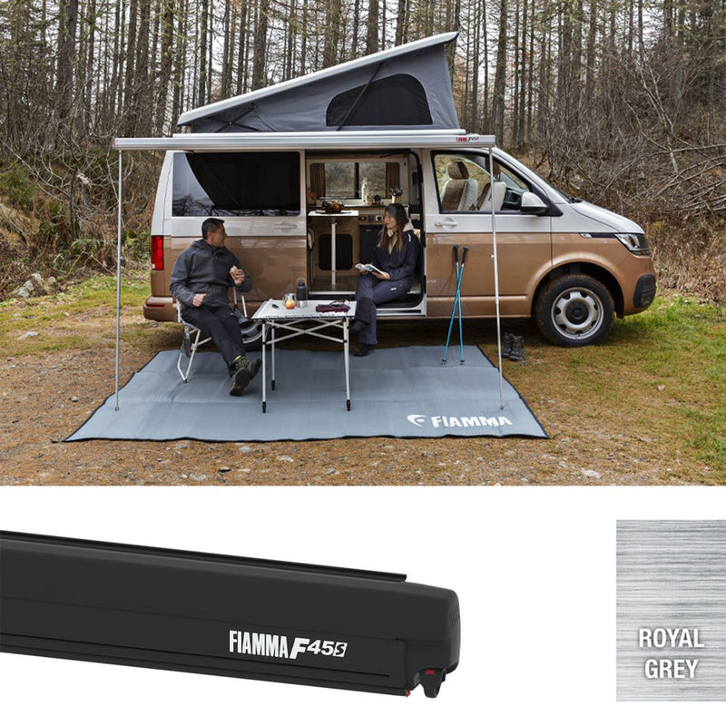 Fiamma F45s 300 Awning for VW T5/T6 Multivan / Transporter Long WB (RHD, Royal Grey, Deep Black) Fiamma - Dynamic Drive
