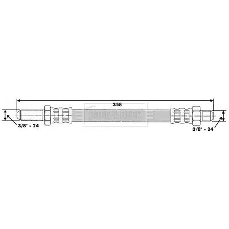 Borg & Beck Brake Hydraulic Hose Line Rear Right BBH6525