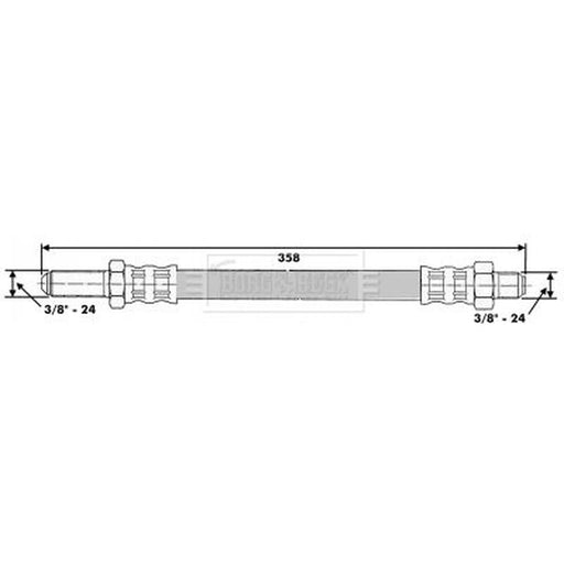 Borg & Beck Brake Hydraulic Hose Line Rear Right BBH6525