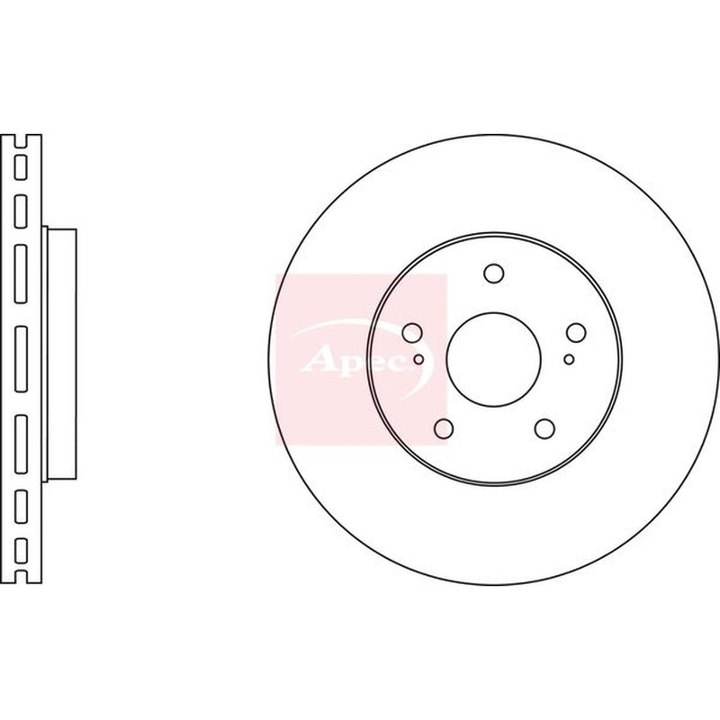 Apec 2 x Vented Brake Discs fits Toyota Prius Phv 2016-2022 1.8