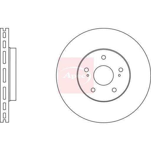 Apec 2 x Vented Brake Discs fits Toyota Prius Phv 2016-2022 1.8