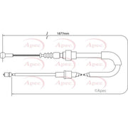 Apec Handbrake Cable Right Rear CAB1548