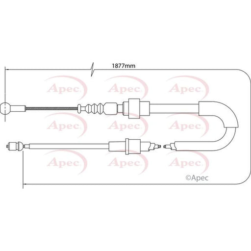 Apec Handbrake Cable Right Rear CAB1548
