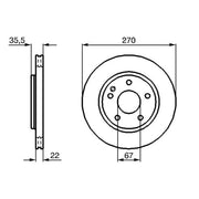 Bosch 2 x Brake Discs fits Mercedes-Benz Vaneo 2002-2005 1.6 1.7 1.9 414.700