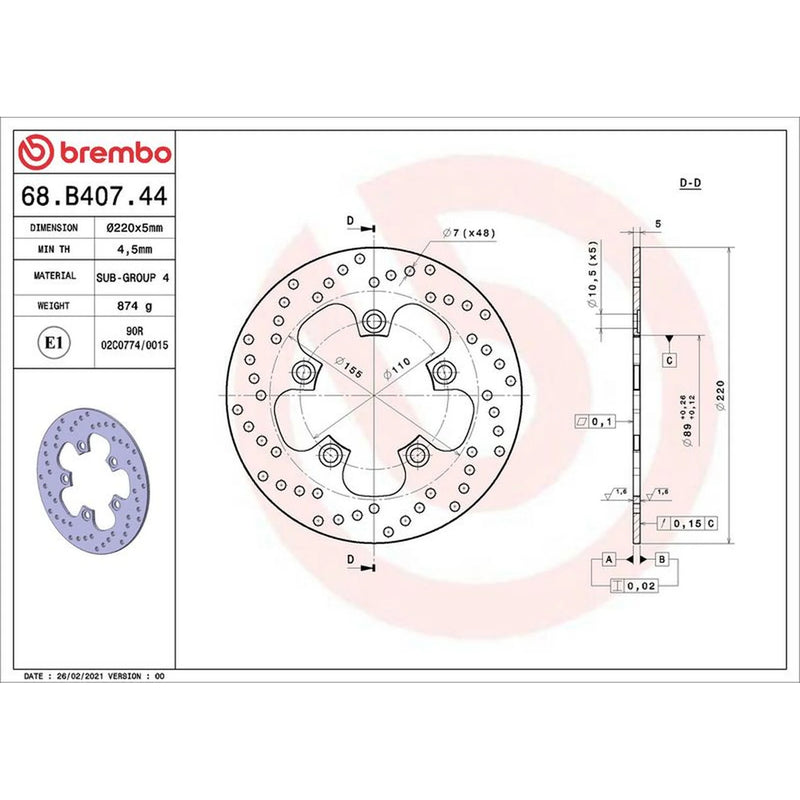 Brembo Rear Brake Rigid Brake Disc Discs & Pads fits Suzuki SV 1998-2009