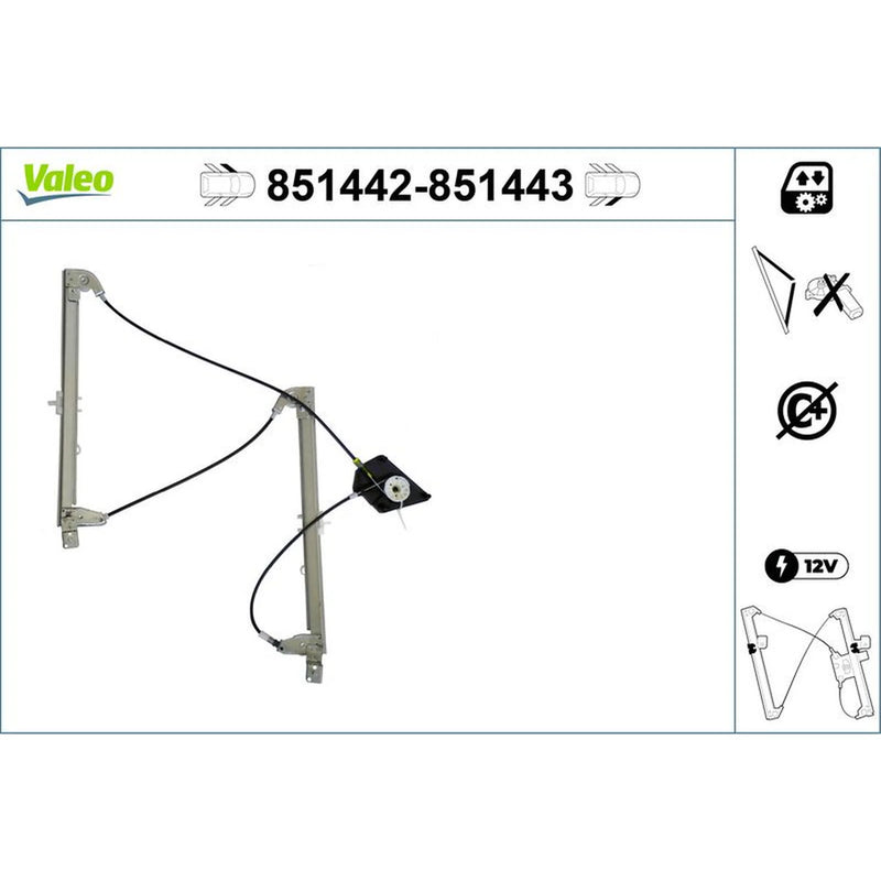 Valeo Electric Window Regulator Lifter Right Front 851443