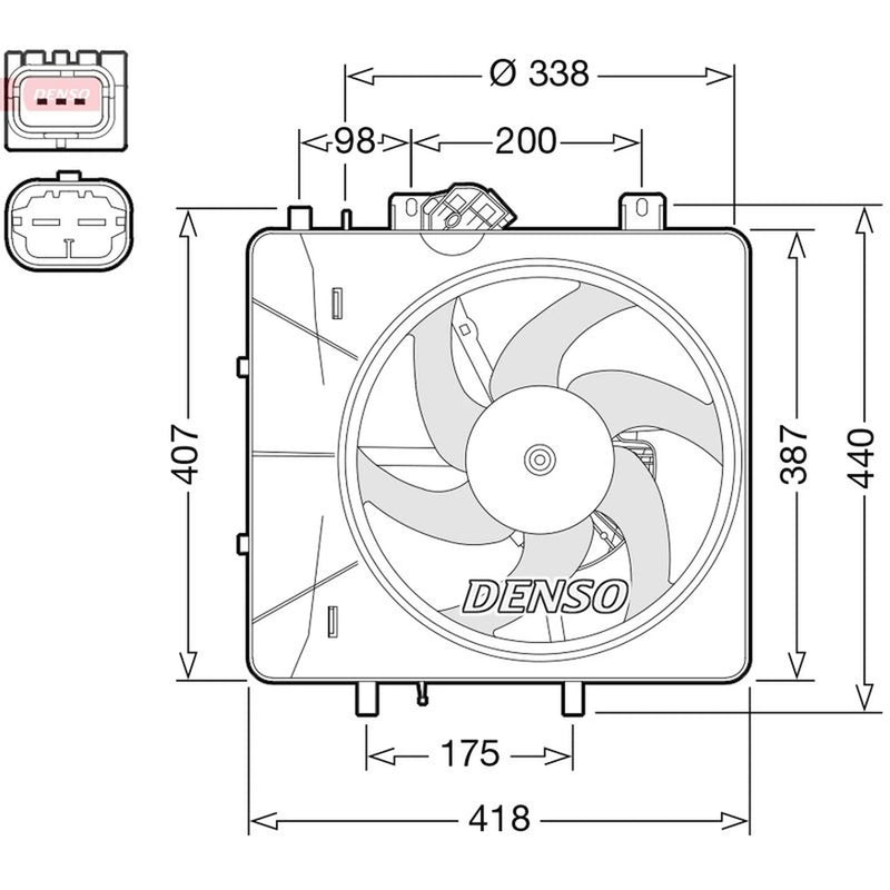 Denso Engine Cooling Fan fits Citroën C2 2003-2012 1.1 1.4 1.6