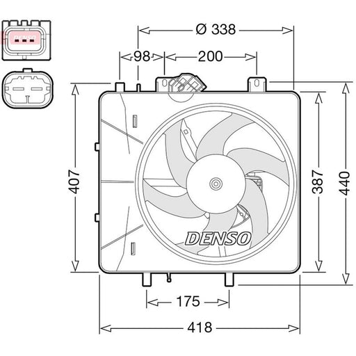 Denso Engine Cooling Fan fits Citroën C2 2003-2012 1.1 1.4 1.6