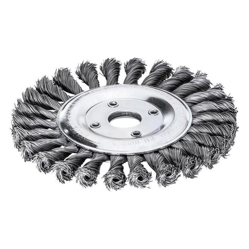 Lessmann Knot Wheel Brush 115 x 14mm 22.2mm Bore, 0.50 Steel Wire Lessmann - Dynamic Drive