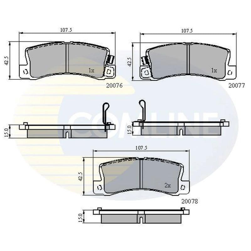 Comline 4 x Rear Brake Pad Set fits Lexus Es 1991-1997