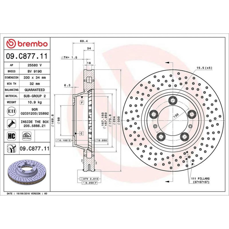 Brembo Front / & Rear / Brake Discs & Pads fits Porsche 911 2005-2008 3.8