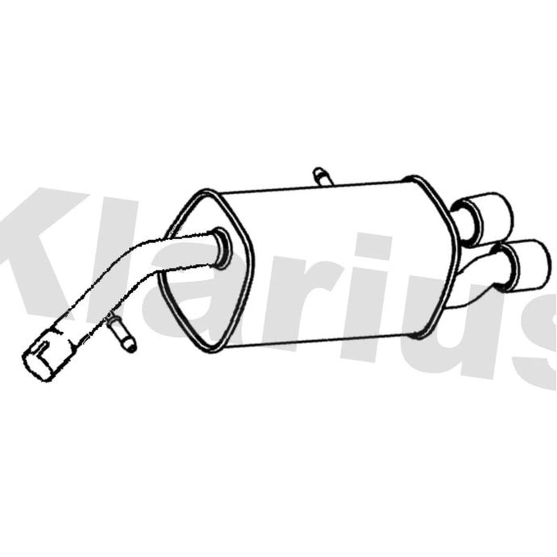 Klarius Box With Tail Pipe Rear fits Peugeot 208 I 2012-2019 1.6