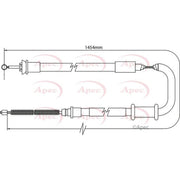 Apec Handbrake Cable Right Rear fits Fiat 500 2007 on 1.2 1.3