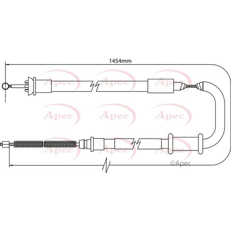 Apec Handbrake Cable Right Rear fits Fiat 500 2007 on 1.2 1.3