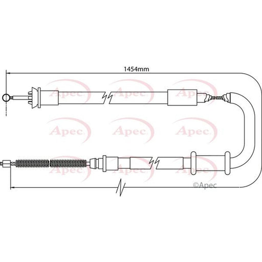 Apec Handbrake Cable Right Rear fits Fiat 500 2007 on 1.2 1.3
