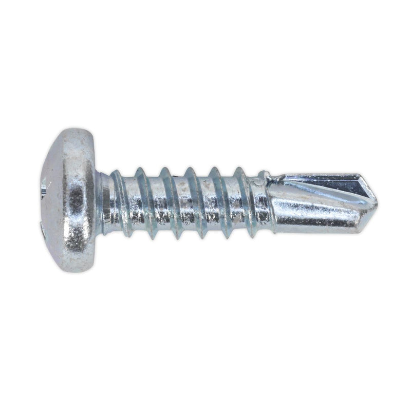 Sealey Self Drill Screw 4.8x19mm Pan Head Phillips Zinc Pk of 100 SDPH4819 Sealey  - Dynamic Drive