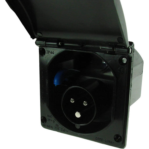 240V 16Amp MAINS FLUSH FIT SOCKET- CARAVAN INLET - BLACK - MP5985B Maypole  - Dynamic Drive