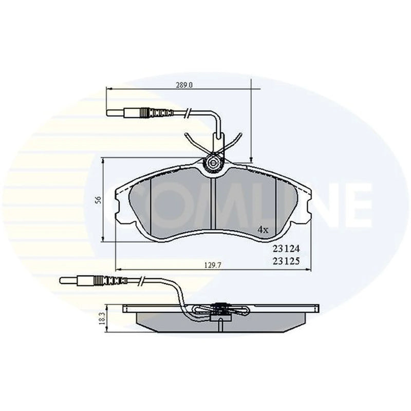 Comline 4 x Front Brake Pad Set fits Citroën Berlingo / Berlingo First 1996-2011