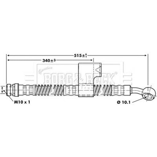Borg & Beck Brake Hydraulic Hose Line Front Left BBH6798