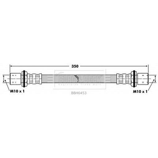 Borg & Beck Brake Hydraulic Hose Line Rear Right BBH6453