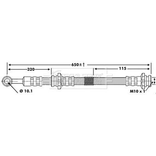 Borg & Beck Brake Hydraulic Hose Line Left BBH7150