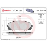 Brembo 4 x Front Brake Pad Set fits Jeep Cherokee 2013-2018 2.0 2.2 2.4 3.2