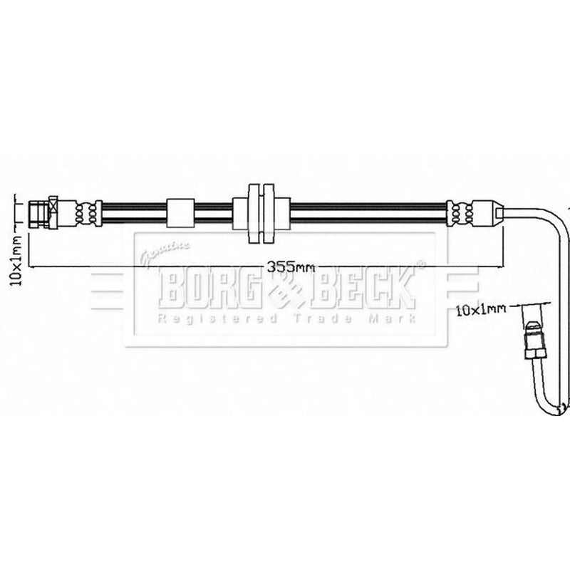 Borg & Beck Brake Hydraulic Hose Line outer BBH8592