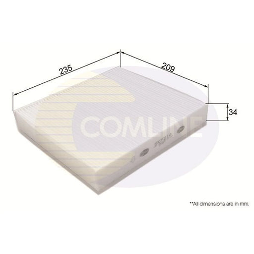 Comline Cabin Air Filter (Pollen Filter) fits Ford Focus C-Max 2003-2007 2.0