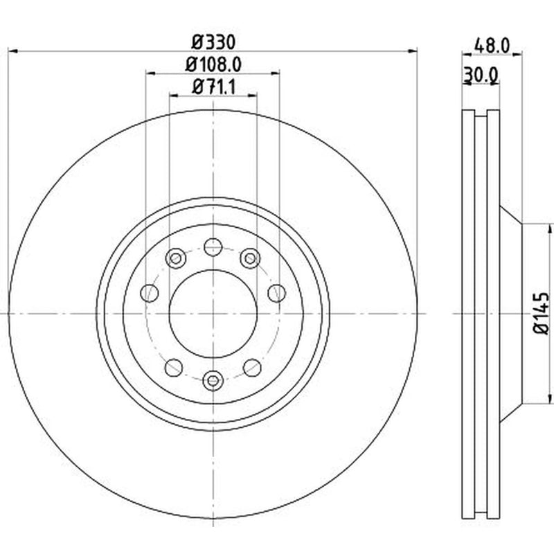 Mintex Front Brake Externally Vented Discs & Pads fits Peugeot 607 2004-2011 3.0