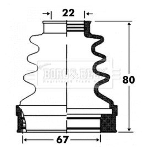 Borg & Beck Drive Shaft Bellow Kit transmission sided BCB2870