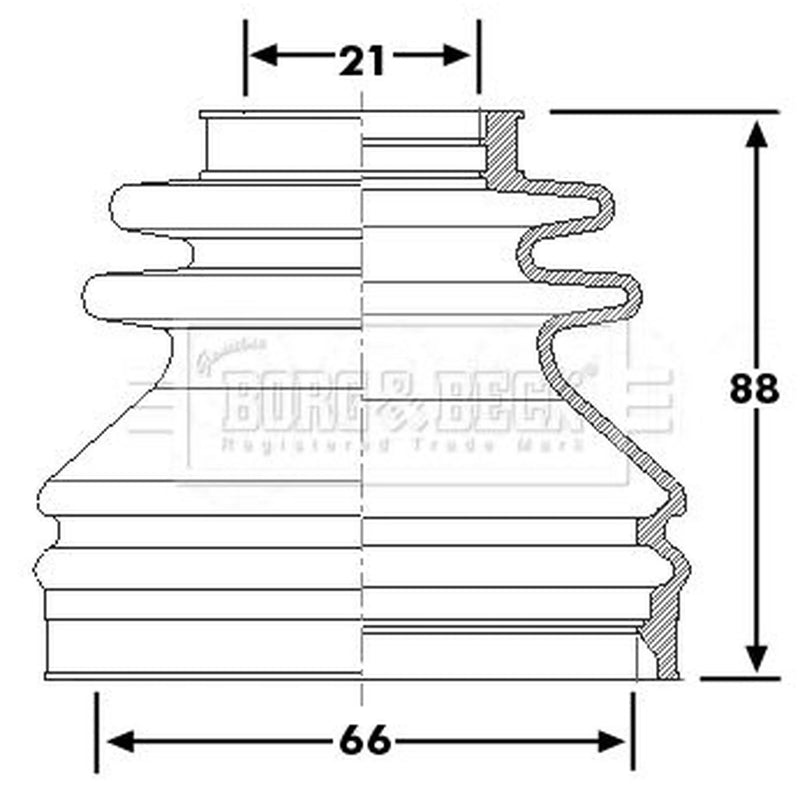 Borg & Beck Drive Shaft Bellow Kit Wheel Side BCB6240
