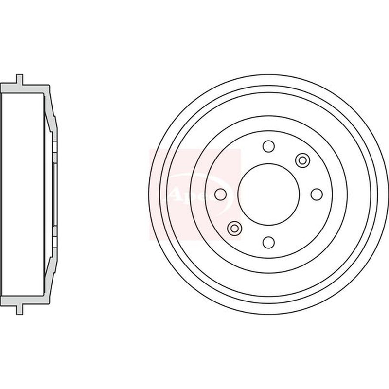 Apec Brake Drum Assembly Rear fits Citroën Berlingo / Berlingo First 1996-2011