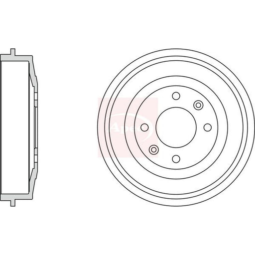 Apec Brake Drum Assembly Rear fits Citroën Berlingo / Berlingo First 1996-2011
