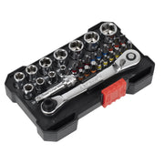 Sealey Premier Premier Socket & Colour-Coded Bit Set 1/4"Sq Drive 31pc AK2111 Sealey Premier - Dynamic Drive