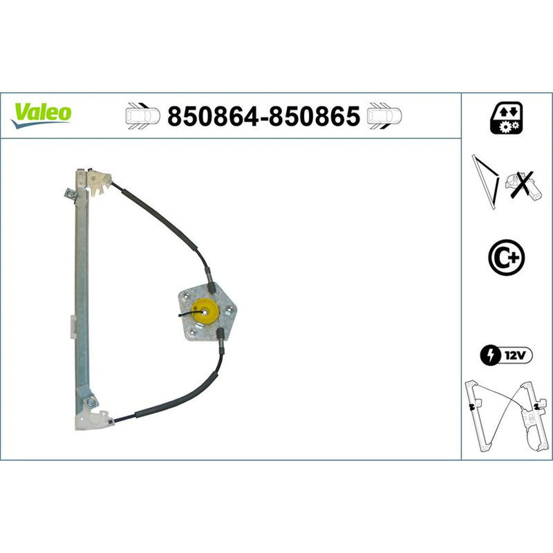 Valeo Electric Window Regulator Lifter Right Front 850865