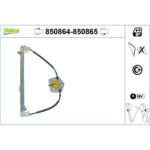 Valeo Electric Window Regulator Lifter Right Front 850865