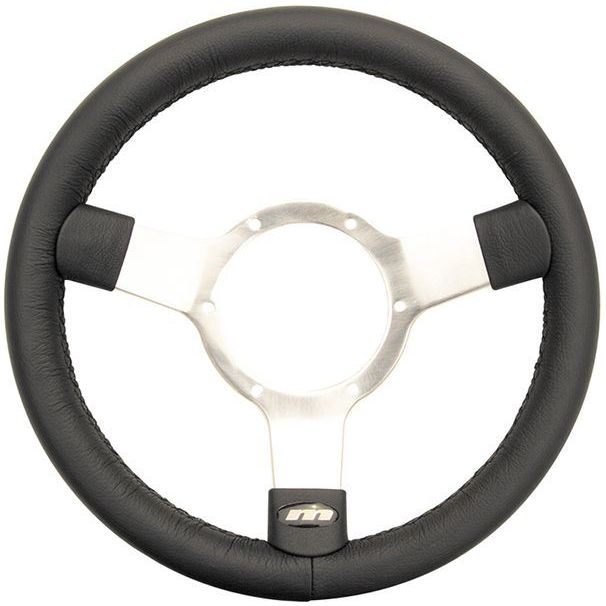 Classic 12" Traditional Leather 3 Spoke Steering Wheel With Polished Centre Mountney Classic  - Dynamic Drive
