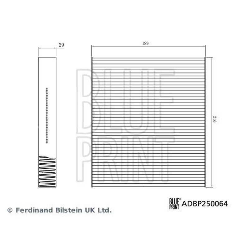 Blue Print Cabin Air Filter (Pollen Filter) fits Isuzu D-Max III 2019 on 1.9