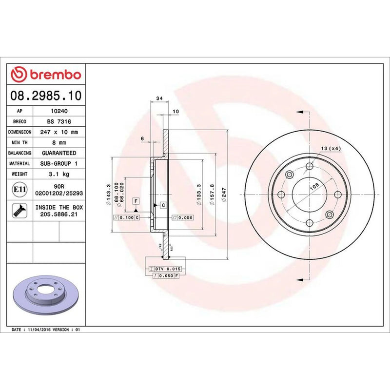 Brembo Front & Rear Brake Discs & Pads fits Peugeot 206 Sw 2002-2007 1.1