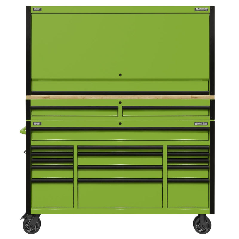 Superline PRO Black Edition Mobile Trolley with Wooden Worktop Hutch Superline Pro - Dynamic Drive