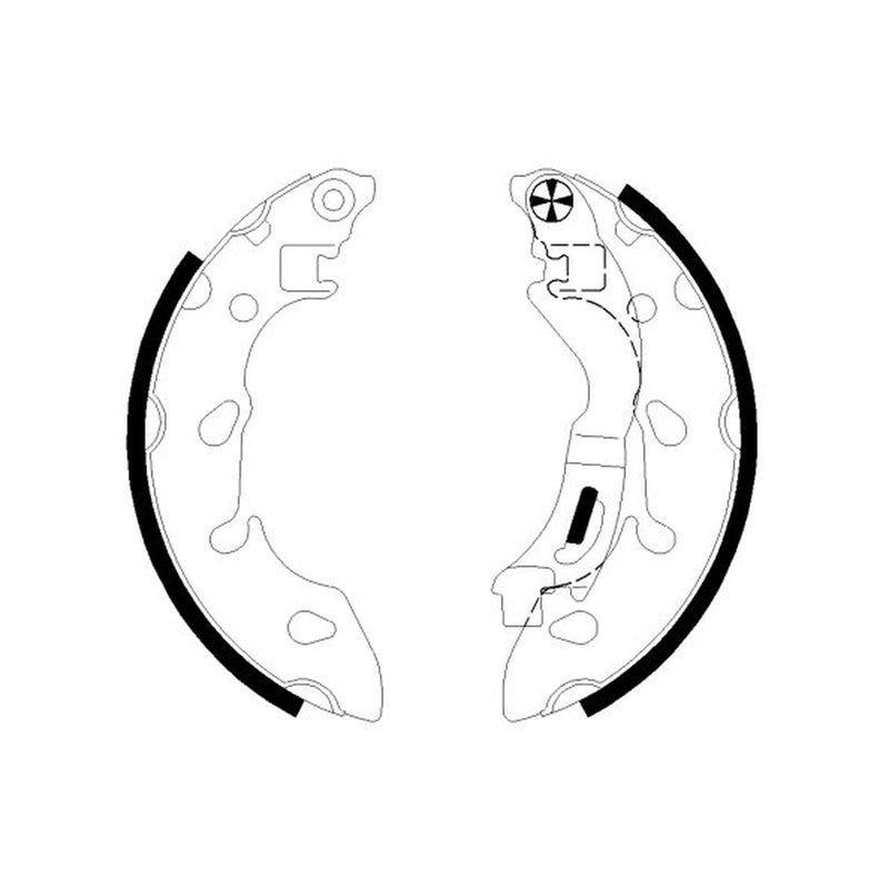 Mintex Brake Shoe Set Axle Kit fits Fiat 500 2007 on 1.2 1.3