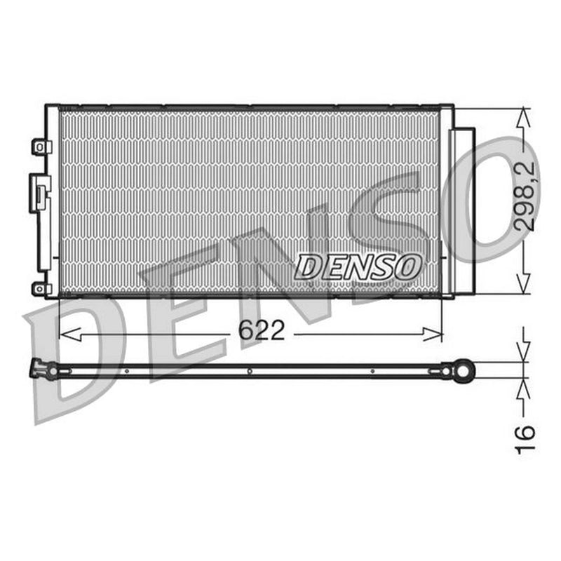 Denso Air Conditioning Condenser fits Abarth 500 / 595 / 695 2008 on 1.4