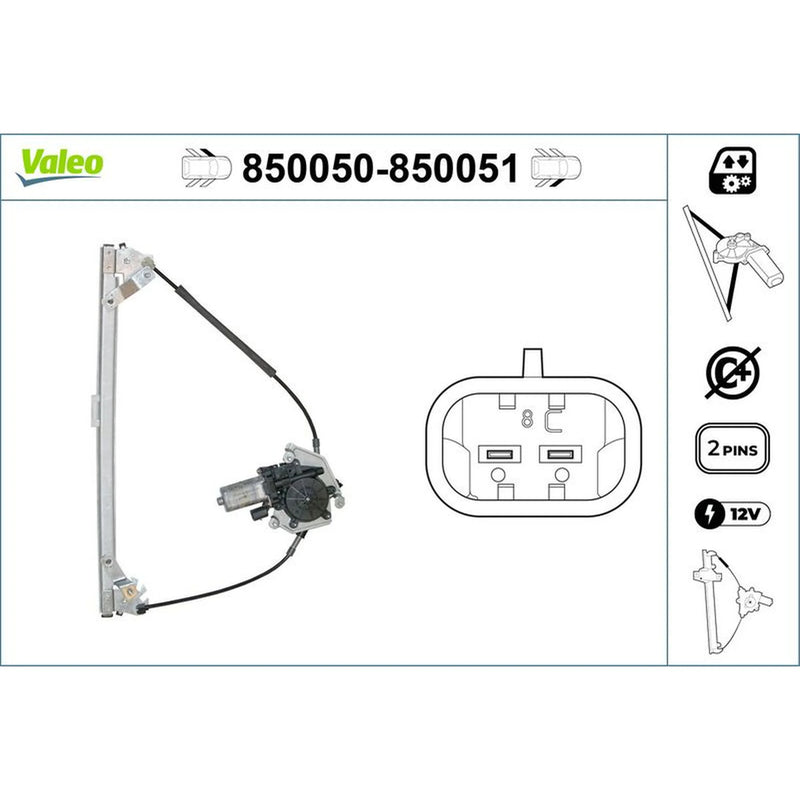 Valeo Electric Window Regulator Lifter Right Front 850051