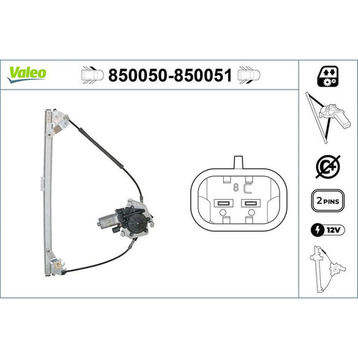 Valeo Electric Window Regulator Lifter Right Front 850051