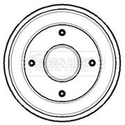 Borg & Beck Brake Drum Assembly Rear BBR7099