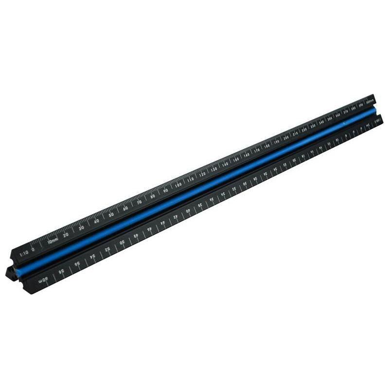 Faithfull Prestige Tri-Scale Architect Rule Black Aluminium 300mm Faithfull - NN4 Online
