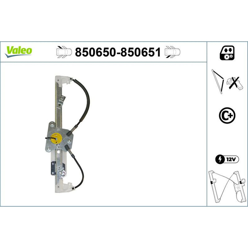 Valeo Electric Window Regulator Lifter Left Rear 850650