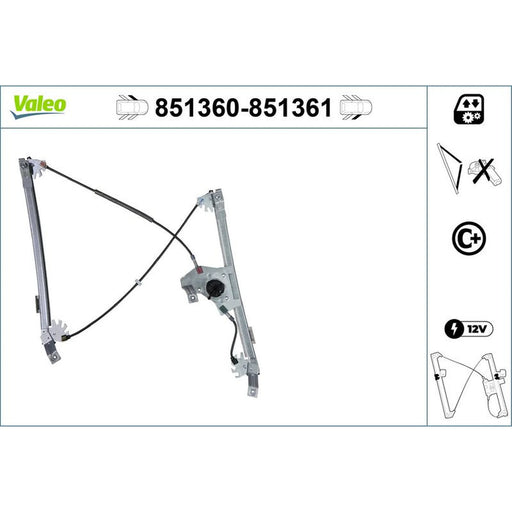 Valeo Electric Window Regulator Lifter Left Front 851360