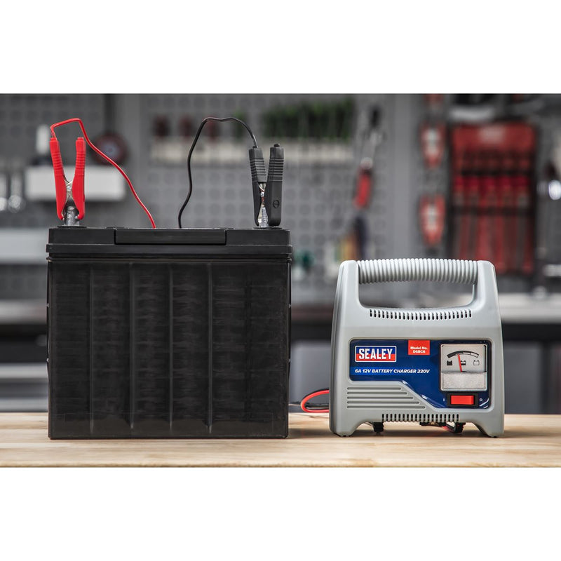 Sealey Battery Charger 12V 6A 230V DSBC6 Sealey - Dynamic Drive